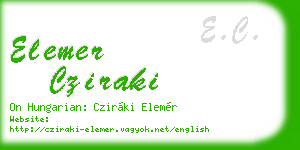 elemer cziraki business card
