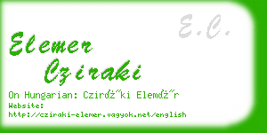 elemer cziraki business card